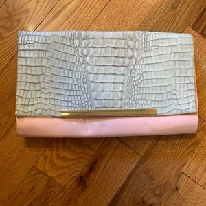 DVF snake print clutch